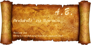 Andaházy Baracs névjegykártya